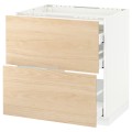 IKEA METOD МЕТОД / MAXIMERA МАКСИМЕРА Напольный шкаф с ящиками, белый / Askersund узор светлый ясень, 80x60 см 39215919 392.159.19