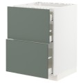 IKEA METOD МЕТОД / MAXIMERA МАКСИМЕРА Напольный шкаф с ящиками, белый / Bodarp серо-зеленый, 60x60 см 59317832 593.178.32