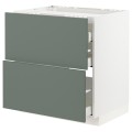 IKEA METOD МЕТОД / MAXIMERA МАКСИМЕРА Напольный шкаф с ящиками, белый / Bodarp серо-зеленый, 80x60 см 99306822 993.068.22