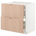 IKEA METOD МЕТОД / MAXIMERA МАКСИМЕРА Напольный шкаф с ящиками, белый / Fröjered светлый бамбук, 80x60 см 39330274 393.302.74
