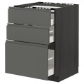 IKEA METOD МЕТОД / MAXIMERA МАКСИМЕРА Напольный шкаф с ящиками, черный / Voxtorp темно-серый, 60x60 см 49310954 | 493.109.54