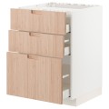 IKEA METOD МЕТОД / MAXIMERA МАКСИМЕРА Напольный шкаф с ящиками, белый / Fröjered светлый бамбук, 60x60 см 19330265 193.302.65