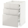 IKEA METOD МЕТОД / MAXIMERA МАКСИМЕРА Напольный шкаф с ящиками, белый / Ringhult светло-серый, 60x60 см 59142432 591.424.32
