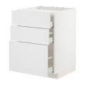 IKEA METOD МЕТОД / MAXIMERA МАКСИМЕРА Шкаф для варочной панели / 3 ящика, белый / Stensund белый, 60x60 см 99409491 994.094.91