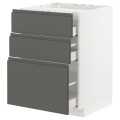 IKEA METOD МЕТОД / MAXIMERA МАКСИМЕРА Напольный шкаф с ящиками, белый / Voxtorp темно-серый, 60x60 см 29305473 293.054.73