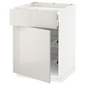 IKEA METOD МЕТОД / MAXIMERA МАКСИМЕРА Шкаф для варочной панели проволочные корзины, белый / Ringhult светло-серый, 60x60 см 79458618 | 794.586.18