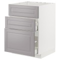 IKEA METOD МЕТОД / MAXIMERA МАКСИМЕРА Напольный шкаф для варочной панели / вытяжка с ящиком, белый / Bodbyn серый, 60x60 см 09477597 094.775.97