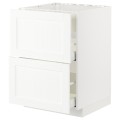 IKEA METOD МЕТОД / MAXIMERA МАКСИМЕРА Напольный шкаф для варочной панели / вытяжка с ящиком, белый Enköping / белый имитация дерева, 60x60 см 49477703 | 494.777.03