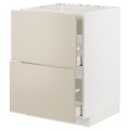 IKEA METOD МЕТОД / MAXIMERA МАКСИМЕРА Напольный шкаф для варочной панели / вытяжка с ящиком, белый / Havstorp бежевый, 60x60 см 79477706 | 794.777.06