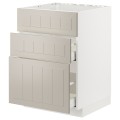IKEA METOD МЕТОД / MAXIMERA МАКСИМЕРА Напольный шкаф для варочной панели / вытяжка с ящиком, белый / Stensund бежевый, 60x60 см 49477557 | 494.775.57