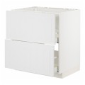 IKEA METOD МЕТОД / MAXIMERA МАКСИМЕРА Напольный шкаф для варочной панели / вытяжка с ящиком, белый / Stensund белый, 80x60 см 69409459 | 694.094.59