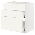 IKEA METOD МЕТОД / MAXIMERA МАКСИМЕРА Напольный шкаф для варочной панели / вытяжка с ящиком, белый / Vallstena белый 59507158 | 595.071.58