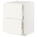 IKEA METOD МЕТОД / MAXIMERA МАКСИМЕРА Напольный шкаф для варочной панели / вытяжка с ящиком, белый / Vallstena белый 89507185 | 895.071.85