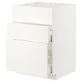 IKEA METOD МЕТОД / MAXIMERA МАКСИМЕРА Напольный шкаф для варочной панели / вытяжка с ящиком, белый / Veddinge белый, 60x60 см 89477640 894.776.40