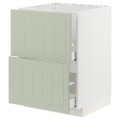 IKEA METOD МЕТОД / MAXIMERA МАКСИМЕРА Напольный шкаф под мойку с ящиками, белый / Stensund светло-зеленый, 60x60 см 49486694 494.866.94