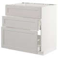 IKEA METOD МЕТОД / MAXIMERA МАКСИМЕРА Напольный шкаф под мойку с ящиками, белый / Lerhyttan светло-серый, 80x60 см 59274371 592.743.71