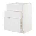 IKEA METOD МЕТОД / MAXIMERA МАКСИМЕРА Напольный шкаф под мойку с ящиками, белый / Stensund белый, 60x60 см 89409482 894.094.82