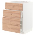 IKEA METOD МЕТОД / MAXIMERA МАКСИМЕРА Напольный шкаф под мойку с ящиками, белый / Voxtorp имитация дуб, 60x60 см 69402995 694.029.95