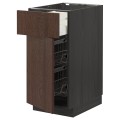 IKEA METOD МЕТОД / MAXIMERA МАКСИМЕРА Наполный шкаф с проволочными корзинами / ящиком / дверью, черный / Sinarp коричневый, 40x60 см 19463378 | 194.633.78