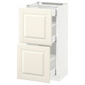 IKEA METOD МЕТОД / MAXIMERA МАКСИМЕРА Напольный шкаф с ящиками, белый / Bodbyn кремовый, 40x37 см 29051664 | 290.516.64