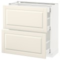 IKEA METOD МЕТОД / MAXIMERA МАКСИМЕРА Напольный шкаф с ящиками, белый / Bodbyn кремовый, 80x37 см 99051745 990.517.45