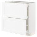 IKEA METOD МЕТОД / MAXIMERA МАКСИМЕРА Напольный шкаф с ящиками, белый Enköping / белый имитация дерева, 80x37 см 39473442 394.734.42