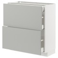 IKEA METOD / MAXIMERA Напольный шкаф с ящиками, белый / Хавсторп светло-серый, 80x37 см 49537976 495.379.76