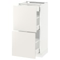 IKEA METOD МЕТОД / MAXIMERA МАКСИМЕРА Напольный шкаф с ящиками, белый / Veddinge белый, 40x37 см 29051678 | 290.516.78
