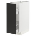 IKEA METOD МЕТОД / MAXIMERA МАКСИМЕРА Напольный шкаф / с выдвижным внутренним элементом, белый / Nickebo матовый антрацит, 30x60 см 69499087 694.990.87