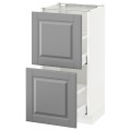 IKEA METOD МЕТОД / MAXIMERA МАКСИМЕРА Шкаф / 2 ящика, белый / Bodbyn серый, 40x37 см 49051408 | 490.514.08