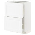 IKEA METOD МЕТОД / MAXIMERA МАКСИМЕРА Напольный шкаф с 2 ящиками, белый Enköping / белый имитация дерева, 60x37 см 19473438 194.734.38