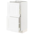 IKEA METOD МЕТОД / MAXIMERA МАКСИМЕРА Напольный шкаф с 2 ящиками, белый Enköping / белый имитация дерева, 40x37 см 39473437 394.734.37