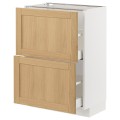 IKEA METOD / MAXIMERA Напольный шкаф с 2 ящиками, белый / дуб Forsbacka, 60x37 см 29509272 295.092.72