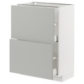 IKEA METOD / MAXIMERA Напольный шкаф с 2 ящиками, белый / Хавсторп светло-серый, 60x37 см 39538542 395.385.42