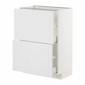 IKEA METOD МЕТОД / MAXIMERA МАКСИМЕРА Напольный шкаф с 2 ящиками, белый / Stensund белый, 60x37 см 69409510 694.095.10