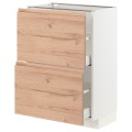 IKEA METOD МЕТОД / MAXIMERA МАКСИМЕРА Напольный шкаф с 2 ящиками, белый / Voxtorp имитация дуб, 60x37 см 09403337 094.033.37
