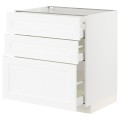 IKEA METOD МЕТОД / MAXIMERA МАКСИМЕРА Напольный шкаф с 3 ящиками, белый Enköping / белый имитация дерева, 80x60 см 29473428 294.734.28