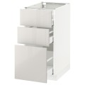 IKEA METOD МЕТОД / MAXIMERA МАКСИМЕРА Напольный шкаф с 3 ящиками, белый / Ringhult светло-серый, 40x60 см 69142498 691.424.98
