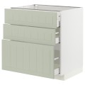 IKEA METOD МЕТОД / MAXIMERA МАКСИМЕРА Напольный шкаф с 3 ящиками, белый / Stensund светло-зеленый, 80x60 см 09487233 | 094.872.33