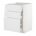 IKEA METOD МЕТОД / MAXIMERA МАКСИМЕРА Напольный шкаф с 3 ящиками, белый / Stensund белый, 60x60 см 29409499 294.094.99