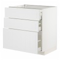 IKEA METOD МЕТОД / MAXIMERA МАКСИМЕРА Напольный шкаф с 3 ящиками, белый / Stensund белый, 80x60 см 59409501 | 594.095.01