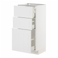 IKEA METOD МЕТОД / MAXIMERA МАКСИМЕРА Напольный шкаф с 3 ящиками, белый / Stensund белый, 40x37 см 59409515 | 594.095.15