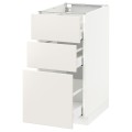 IKEA METOD МЕТОД / MAXIMERA МАКСИМЕРА Напольный шкаф с 3 ящиками, белый / Veddinge белый, 40x60 см 29049628 290.496.28