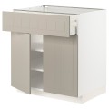 IKEA METOD МЕТОД / MAXIMERA МАКСИМЕРА Напольный шкаф с ящиком / 2 дверцами, белый / Stensund бежевый, 80x60 см 79468108 | 794.681.08