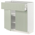 IKEA METOD МЕТОД / MAXIMERA МАКСИМЕРА Напольный шкаф с ящиком / 2 дверцами, белый / Stensund светло-зеленый, 80x37 см 69486363 694.863.63