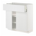 IKEA METOD МЕТОД / MAXIMERA МАКСИМЕРА Напольный шкаф с ящиком / 2 дверцами, белый / Stensund белый, 80x37 см 59469590 | 594.695.90