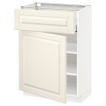 IKEA METOD МЕТОД / MAXIMERA МАКСИМЕРА Напольный шкаф с ящиком / дверцей, белый / Bodbyn кремовый, 60x37 см 09462379 094.623.79