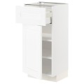 IKEA METOD МЕТОД / MAXIMERA МАКСИМЕРА Напольный шкаф с ящиком / дверцей, белый Enköping / белый имитация дерева, 40x37 см 79473435 | 794.734.35