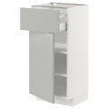 IKEA METOD / MAXIMERA Напольный шкаф с ящиком / дверцей, белый / Хавсторп светло-серый, 40x37 см 29539028 | 295.390.28