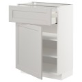 IKEA METOD МЕТОД / MAXIMERA МАКСИМЕРА Напольный шкаф с ящиком / дверцей, белый / Lerhyttan светло-серый, 60x37 см 39468073 | 394.680.73